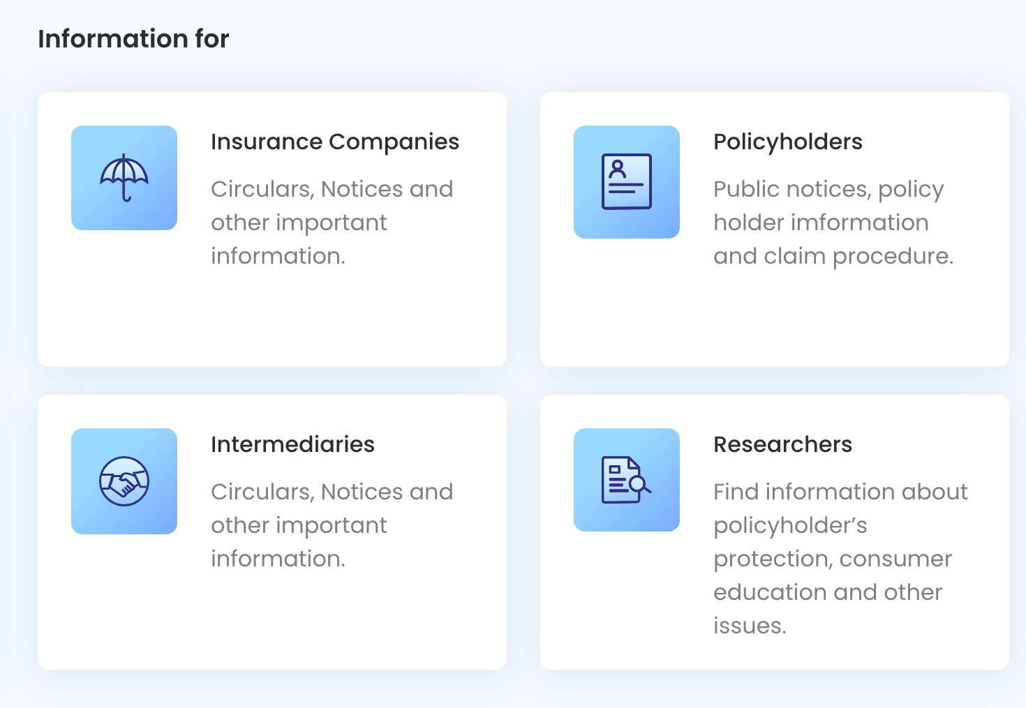 The policyholder portal home page